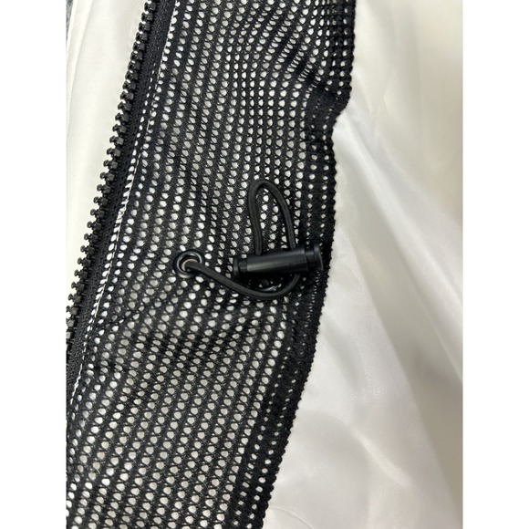 Guess Coat Rain Jacket Women Large Ivory Hooded‎ Pockets Sleek NWOT - Picture 8 of 13